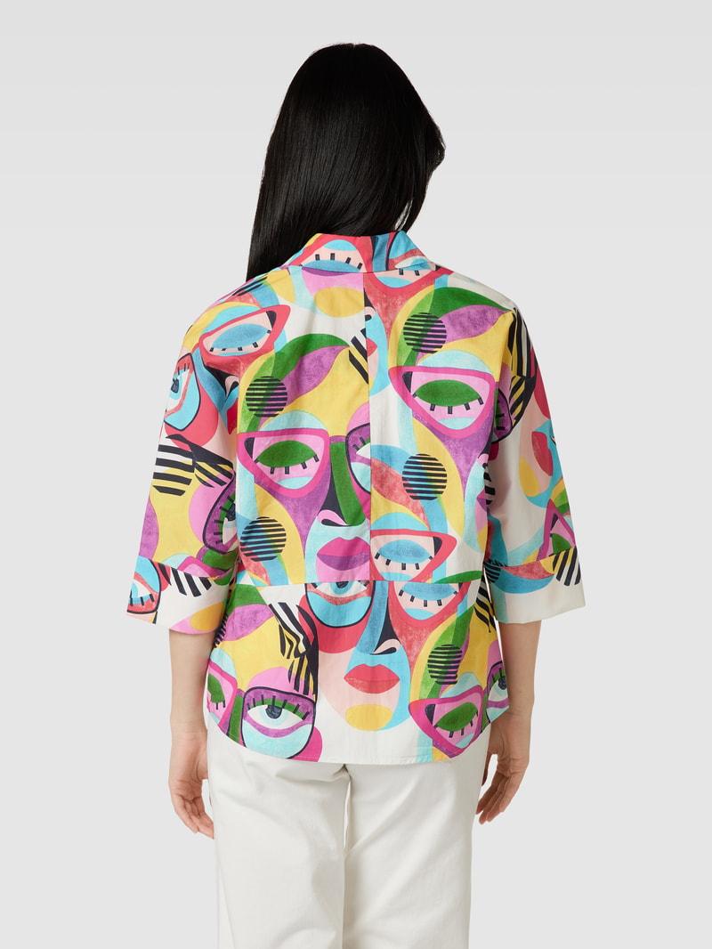 Hemdbluse mit Knopfleiste in fuchsia