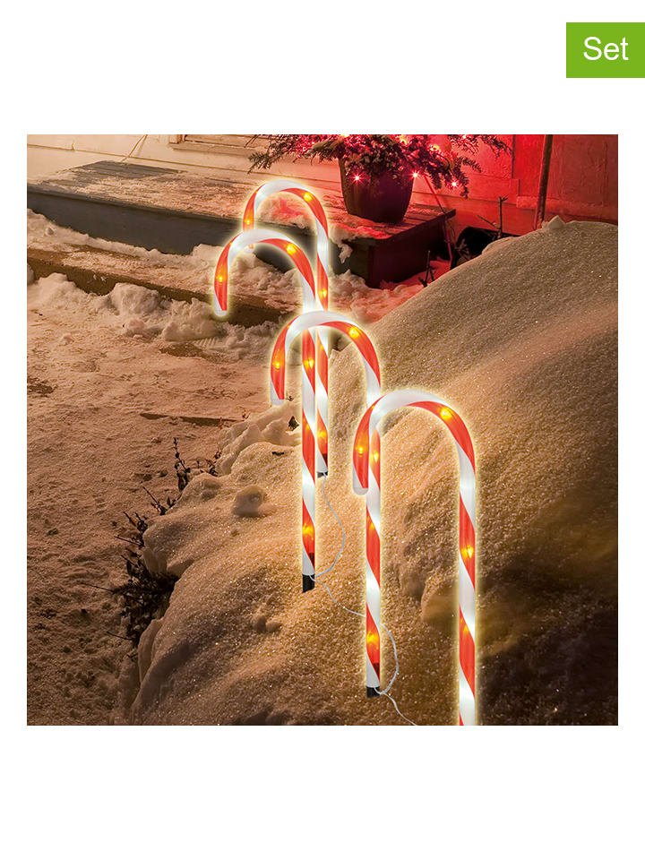 Profiline 4er-Set: LED-Gartenstecker in Rot/ Weiß - (H)44 cm günstig kaufen onesize