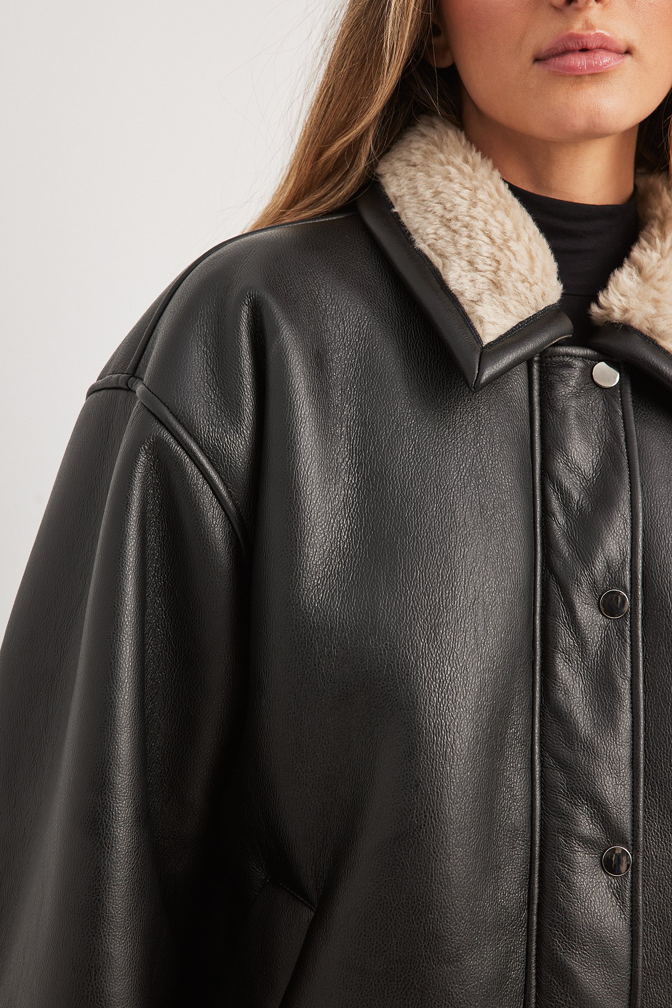 Bonded-PU-Jacke im Vintage-Look