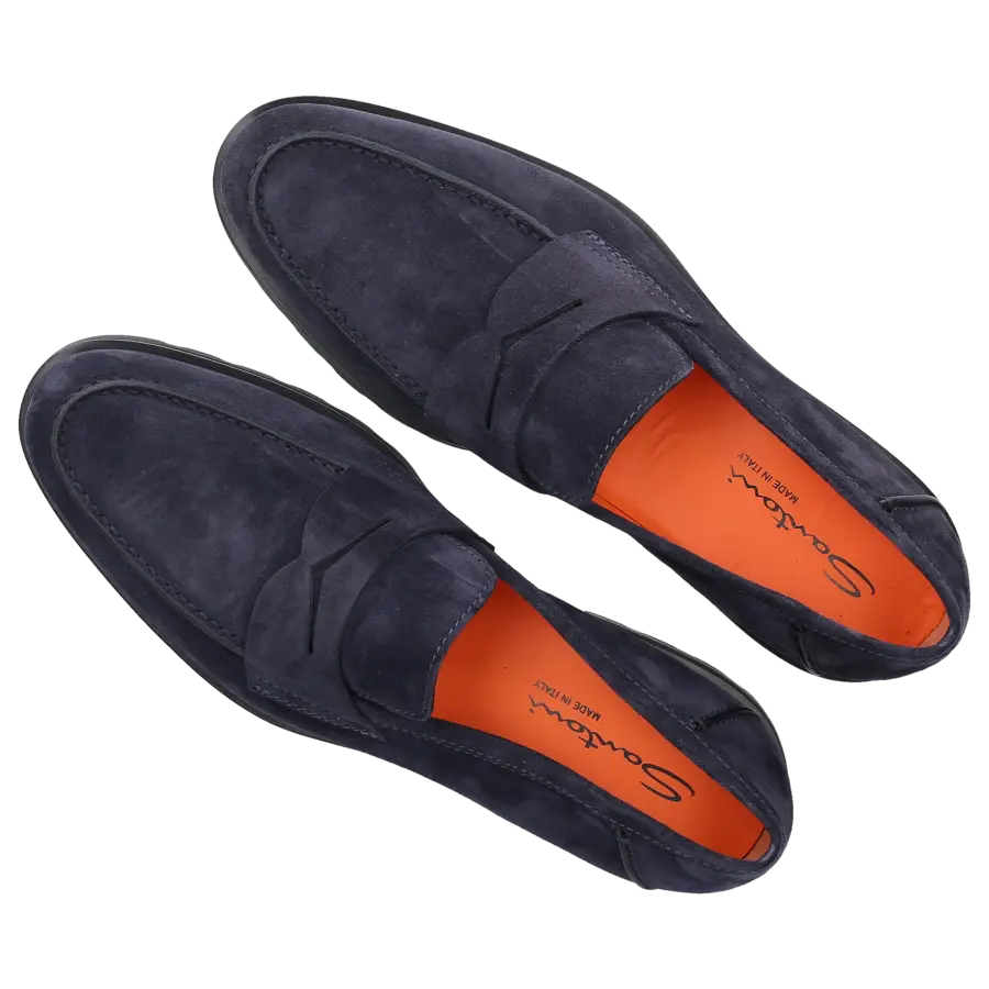 Santoni - Loafer 18610 Veloursleder - blau