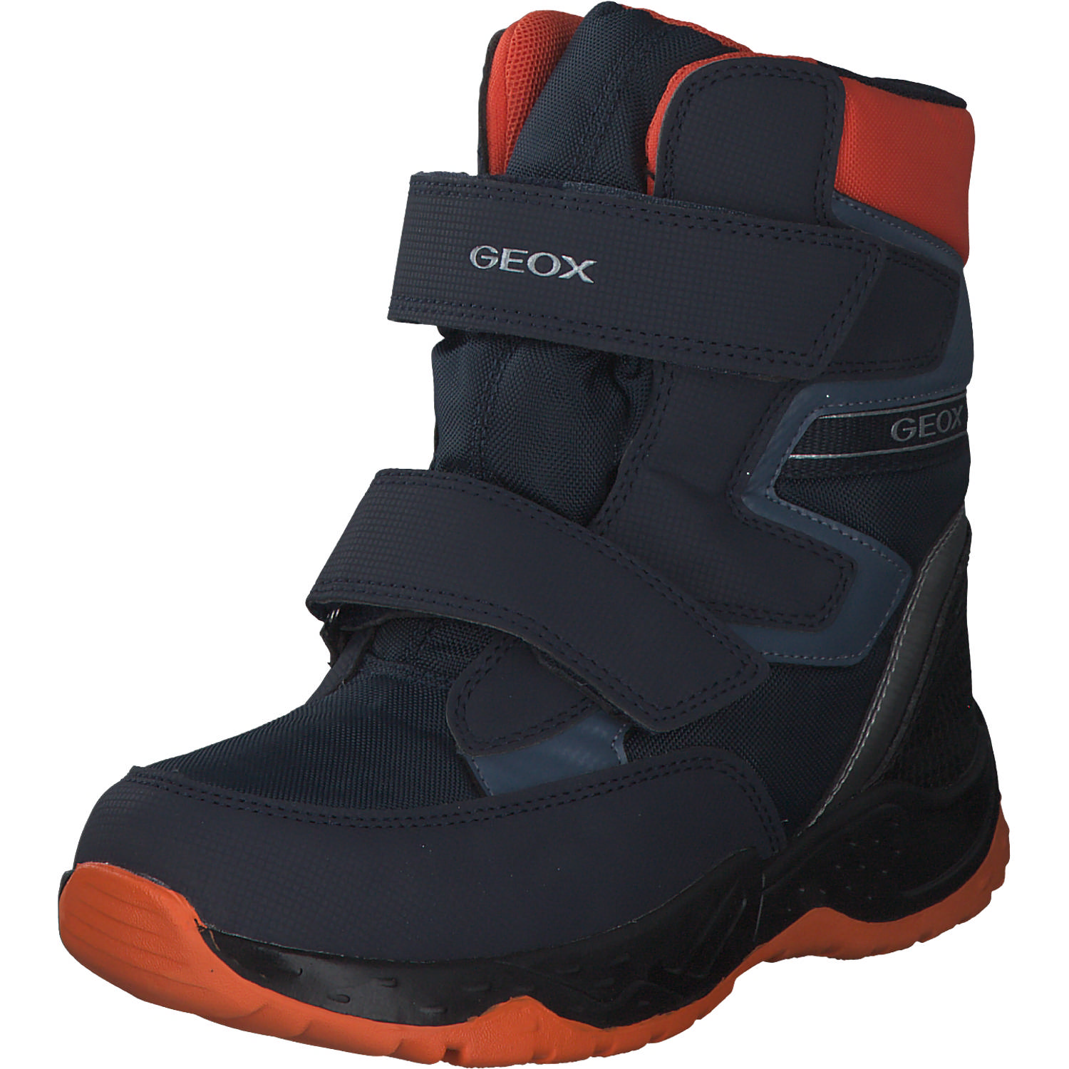 Geox J26FSB, Stiefeletten (Kinder), Kinder, NAVY/ORANGE