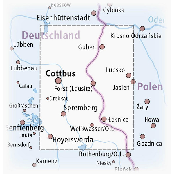 Spree - Neiße - Cottbus, Fürst-Pückler-Region 1:100 000 - Fahrradkarte