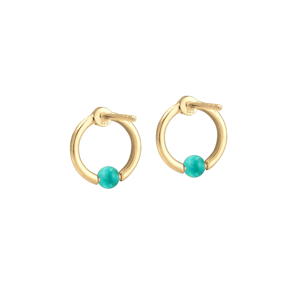 Elli Elli Boucles d'Oreilles Kreis Howlith Stein Synthetischer Opal 925 Silber Boucles d'oreilles
