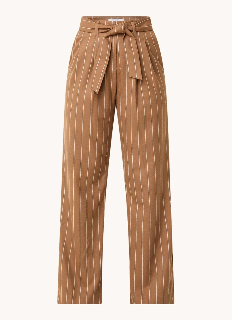 Pantaloni LKBennett Ellis cu talie înaltă și croi larg, cu curea