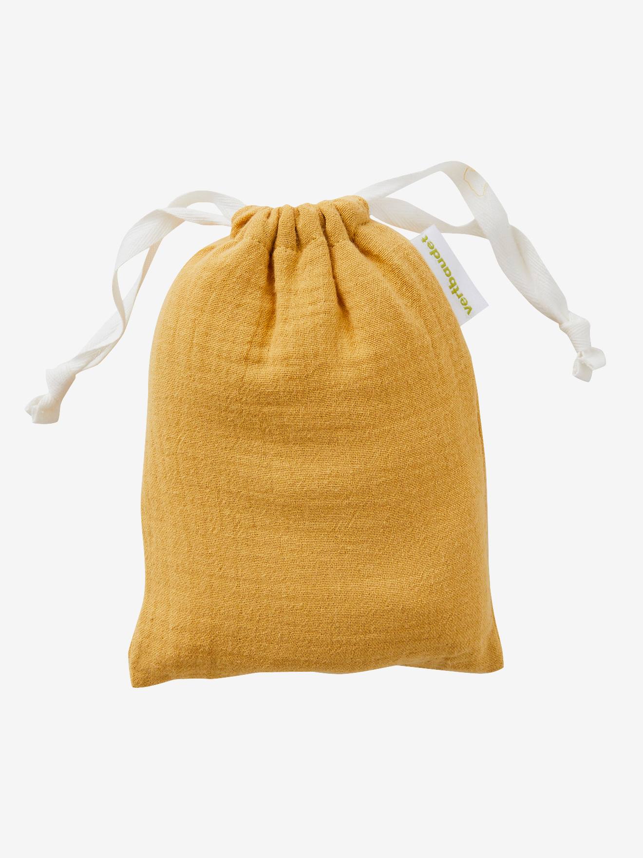 Doudou en gaze de coton + hochet rond rose