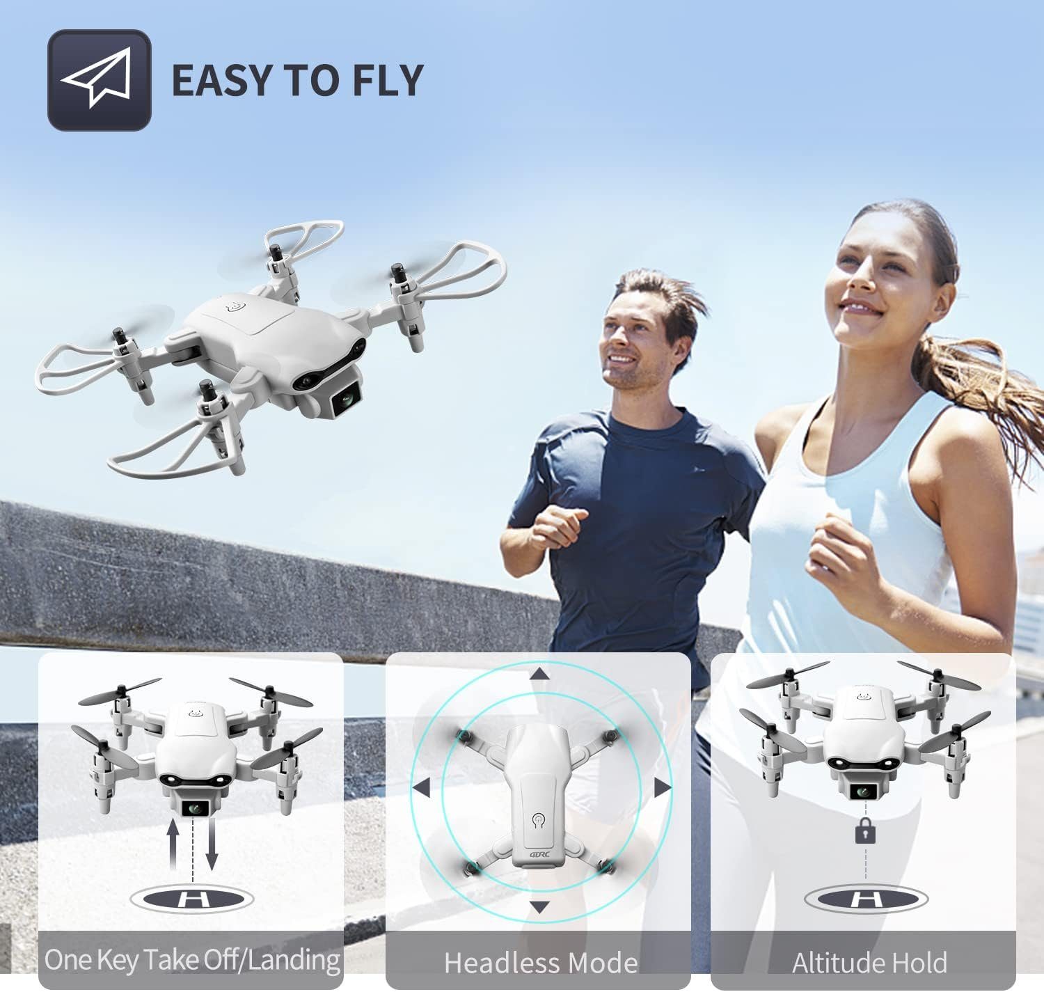 4DRC V9 Drohne mit Kamera für Kinder,RC Quadcopter Drohne (720P, mit Lange Flugzeit One Key Start Tap Fly Spielzeug Geschenke fürJungen)
