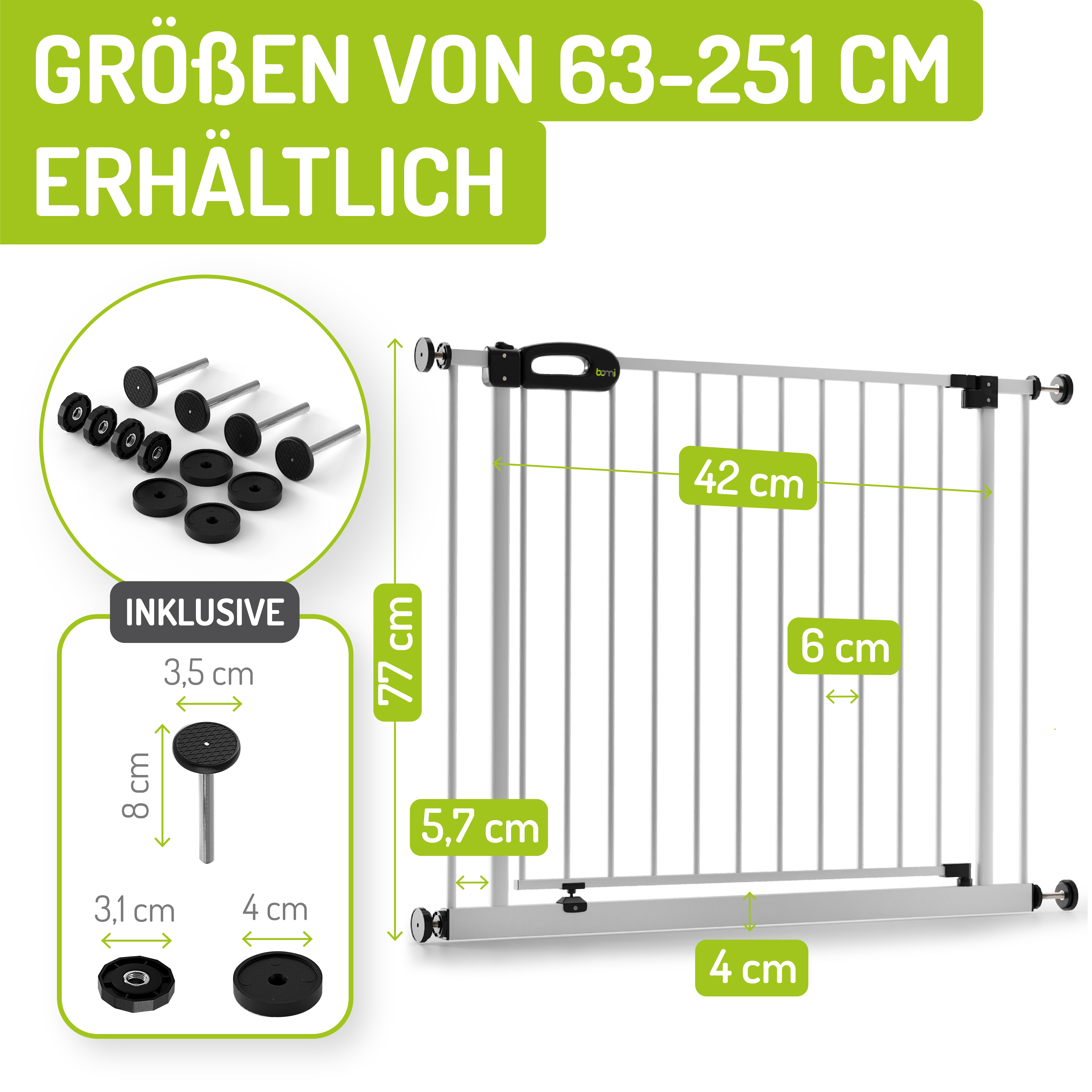 bomi Türschutzgitter & Hundeklappen bomi Türschutzgitter Merle 63-111 cm XS