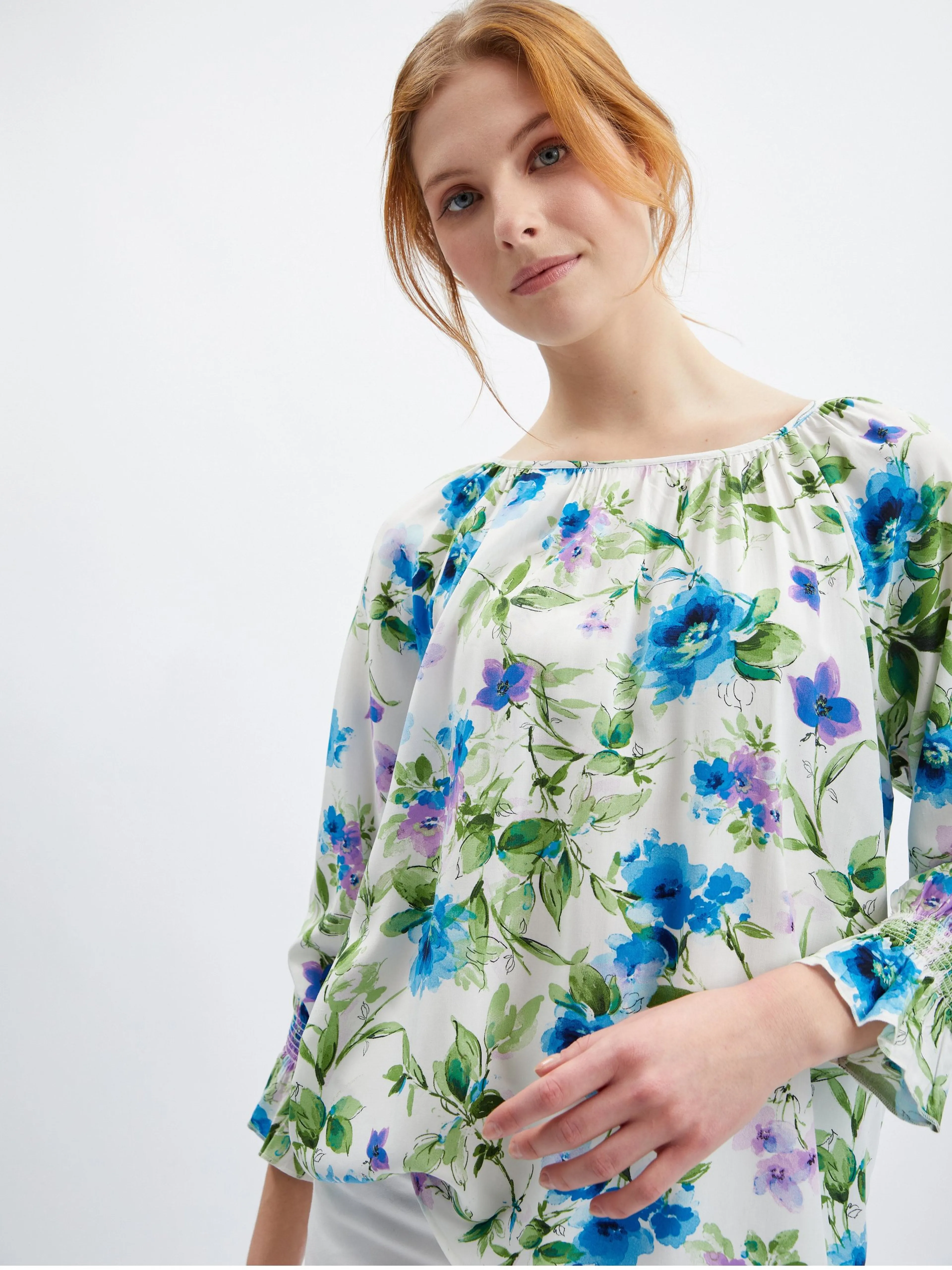 Lila und cremefarbene Damenbluse ORSAY