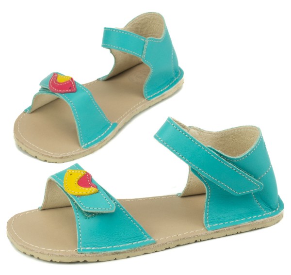 ZeaZoo ~ Sandale Ariel ~ Meerblau mit Vogel