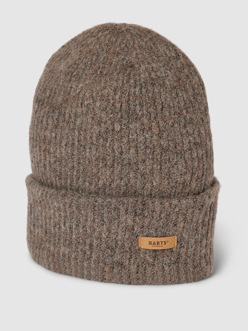 Beanie mit Label-Detail Modell 'Witzia' in haselnuss braun