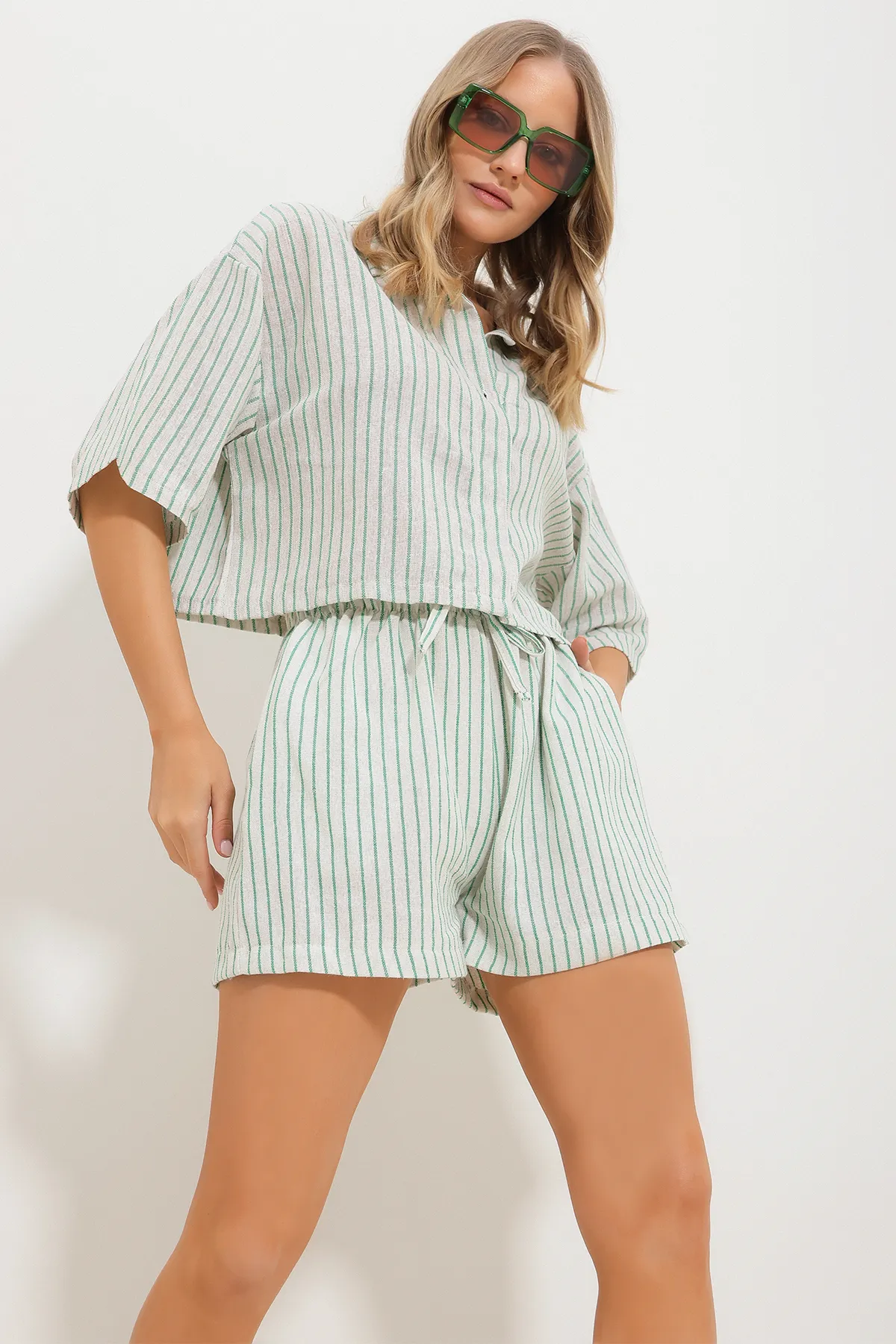 Trend Alaçatı Stili  Zweiteiler - Grün - Regular Fit