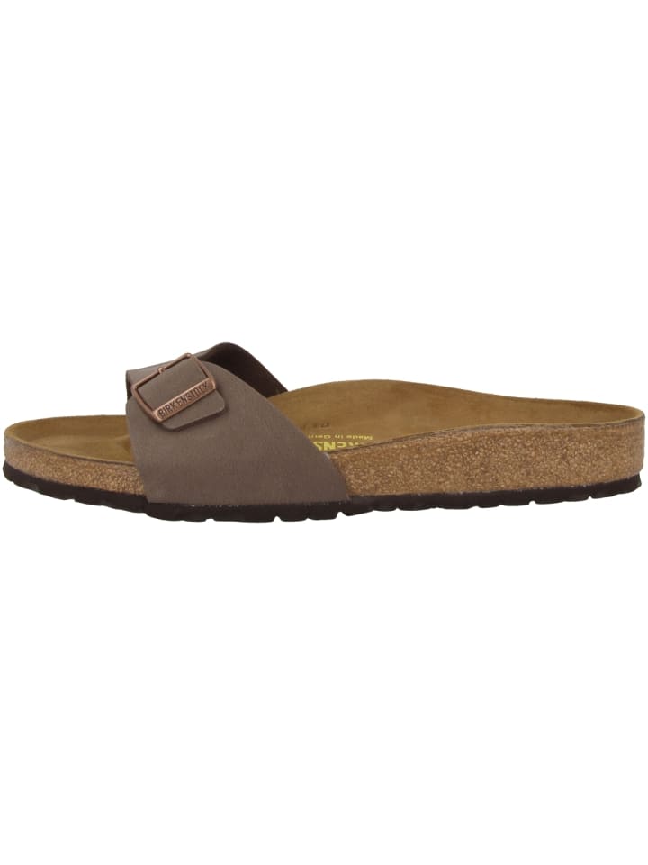 Birkenstock Pantolette Madrid Birko-Flor Nubuk schmal in braun günstig kaufen