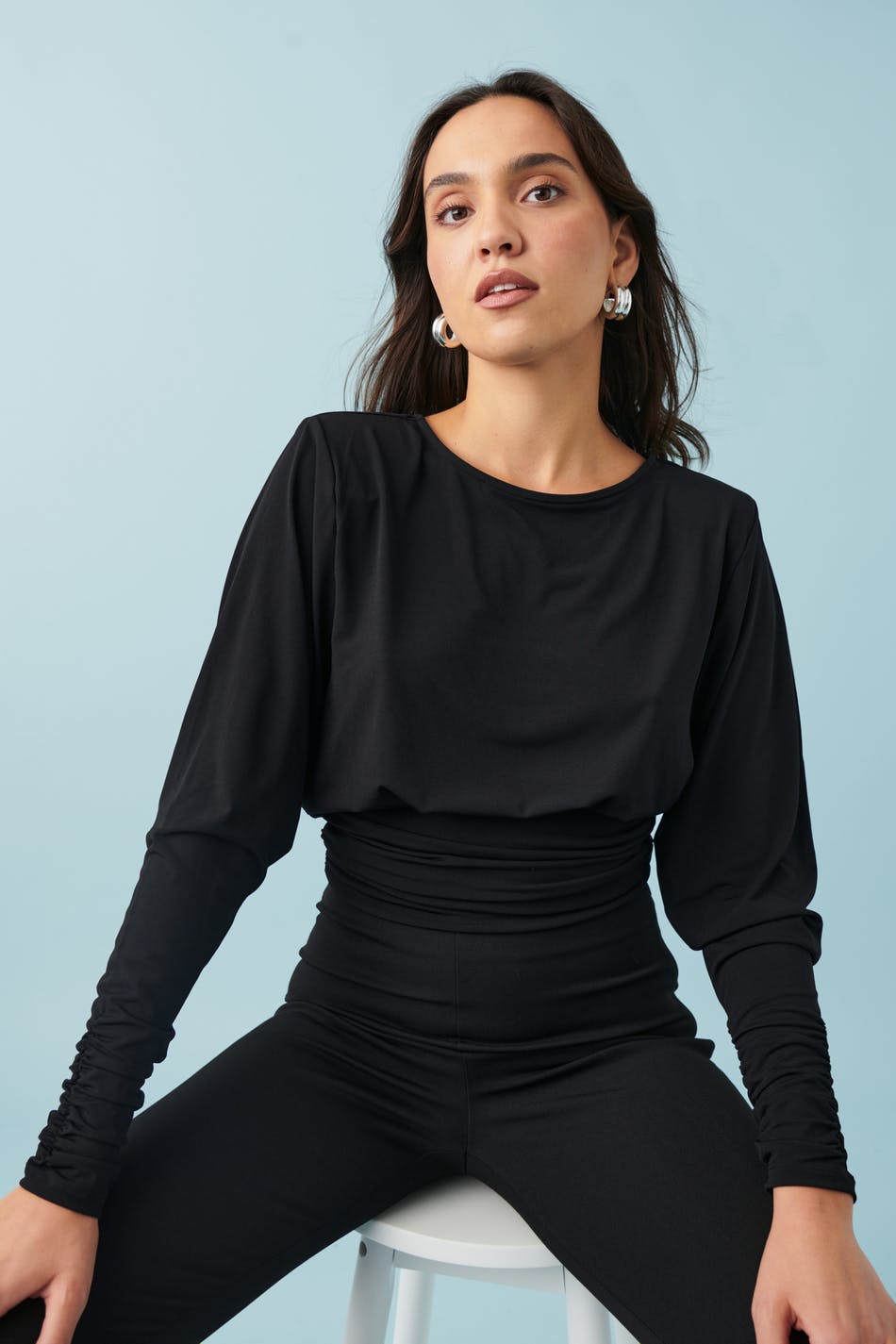 Draped back top