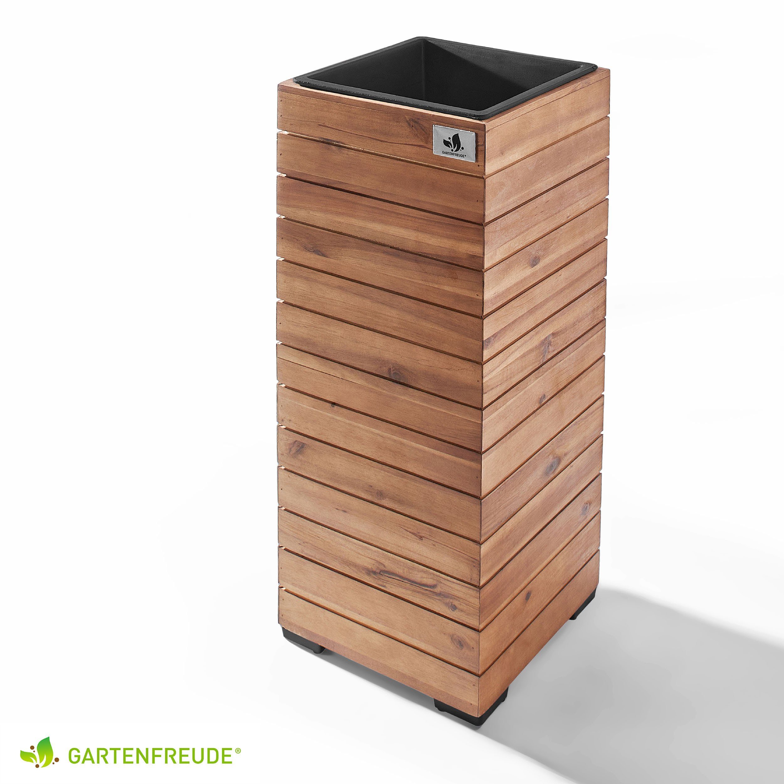 Gartenfreude Pflanzkübel Pflanzgefäß Holz horizontale Lamellen Optik