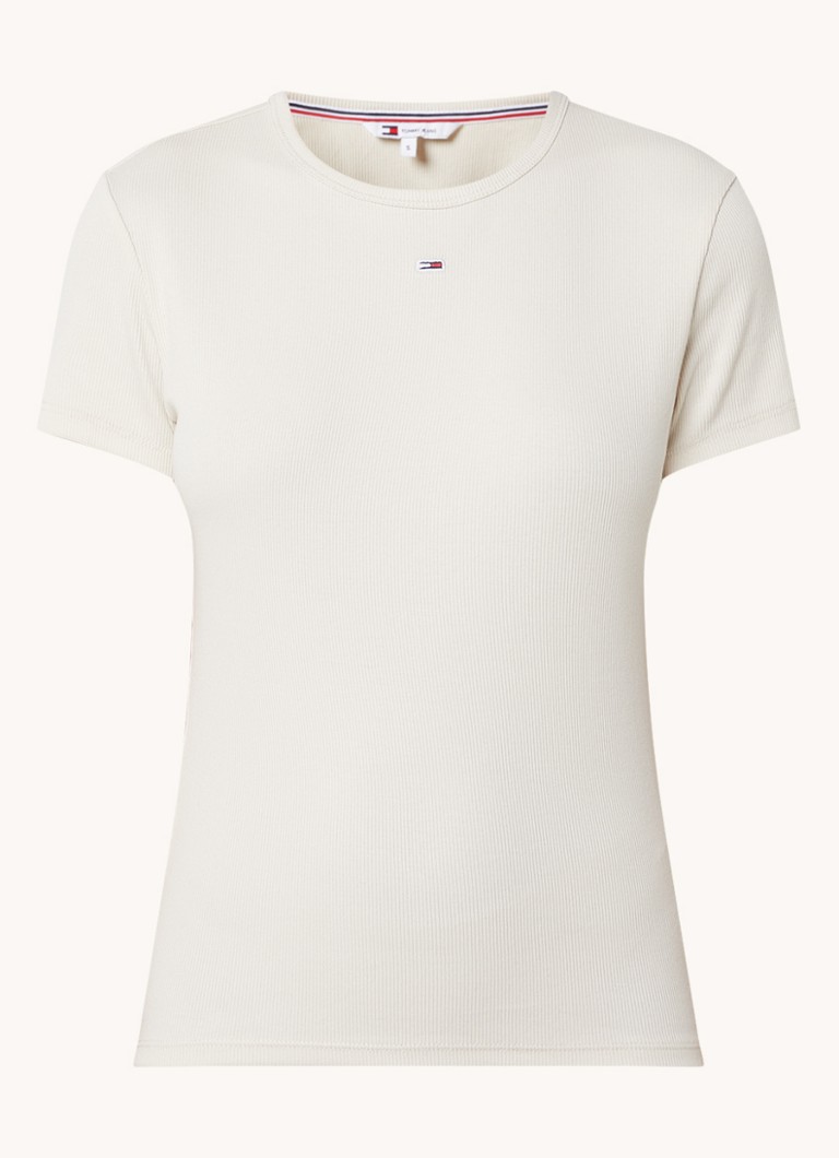 Tommy Hilfiger T-shirt with ribbed structure and logo embroidery