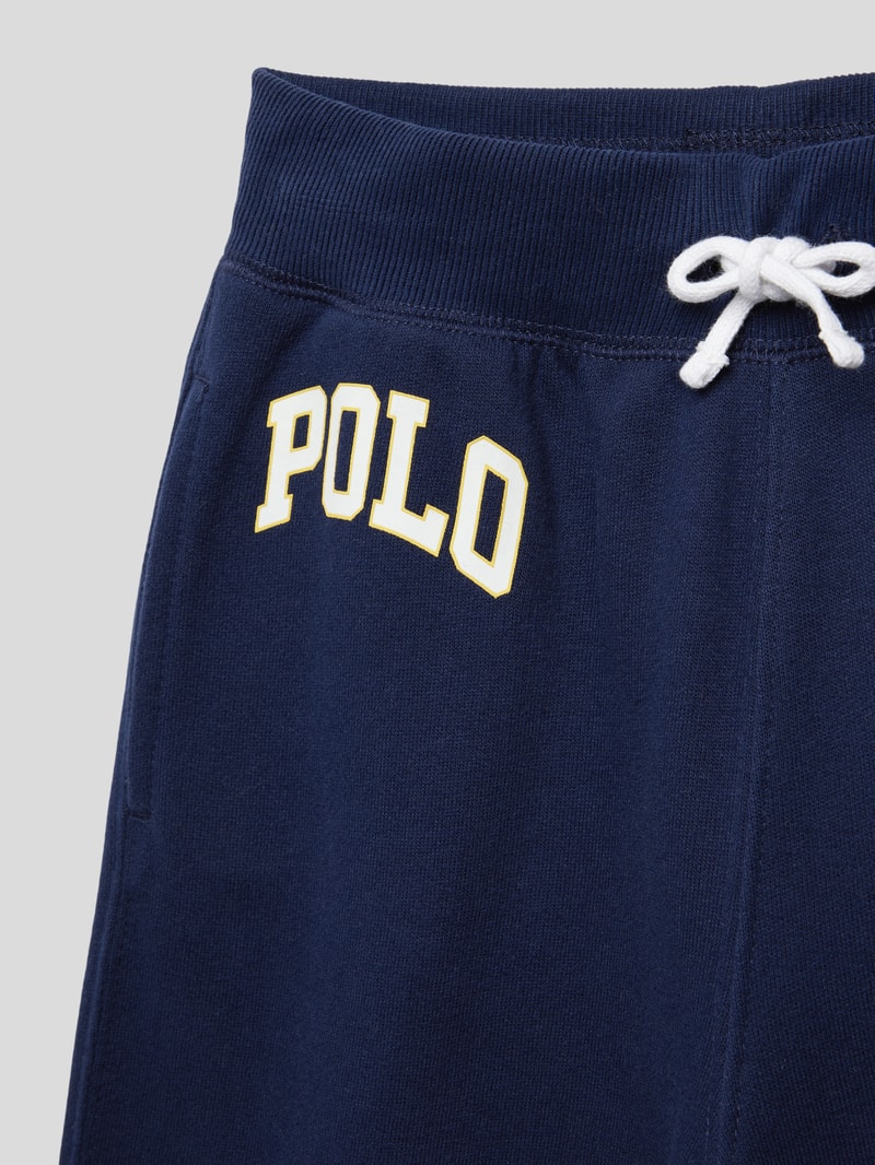 Sweatpants mit Label-Print in marineblau