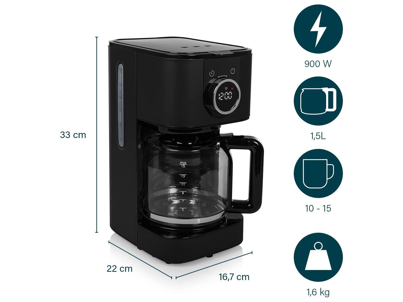 PRINCESS Frühstücks-Set (3-tlg), Frühstück-Set Kaffeemaschine Wasserkocher & Toaster Design Edelstahl