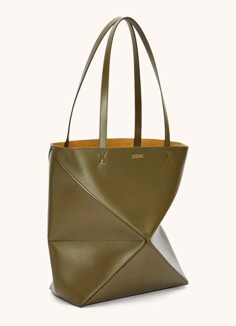 Borsa tote media LOEWE Puzzle Fold in pelle di vitello