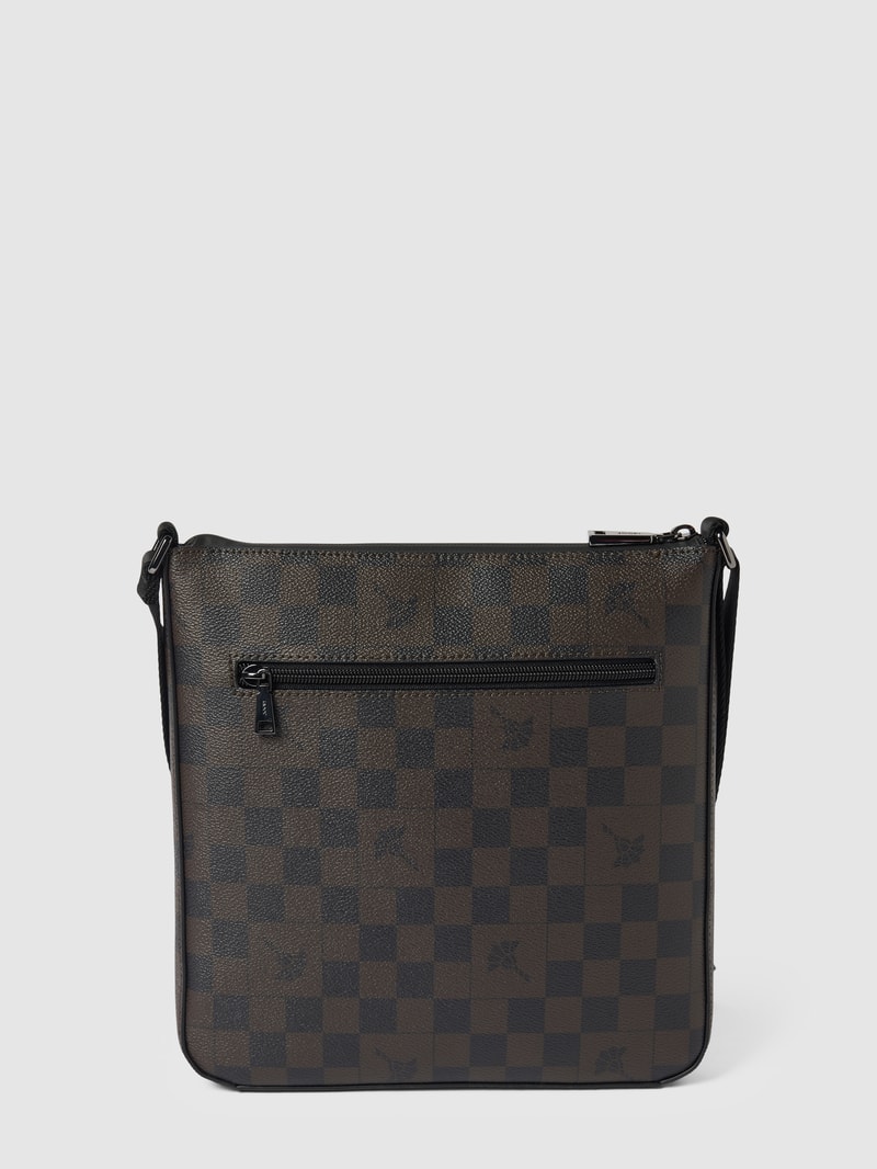 Crossbody Bag mit Allover-Muster in dunkelbraun