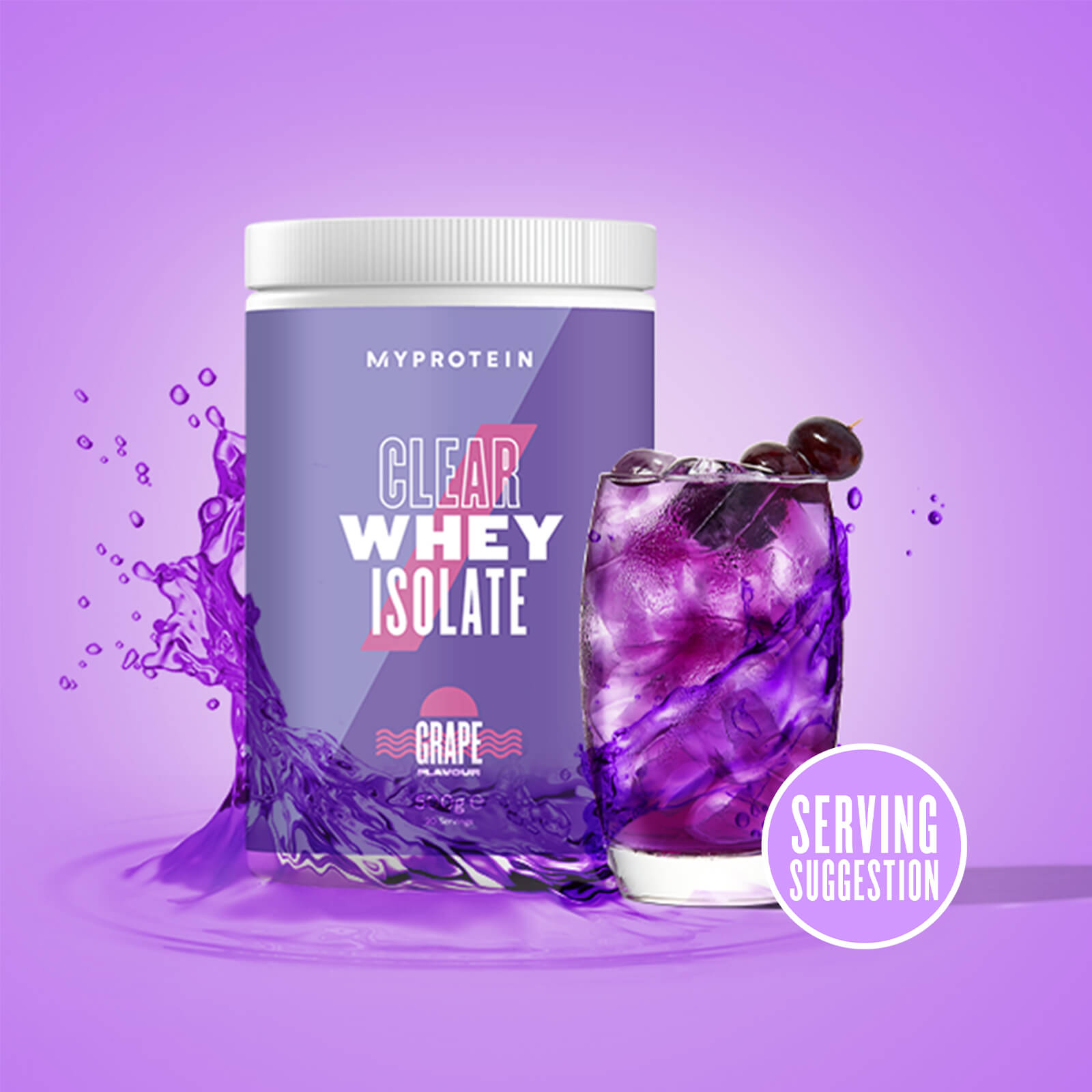 Clear Whey Isolate, Grape, 20 Servings