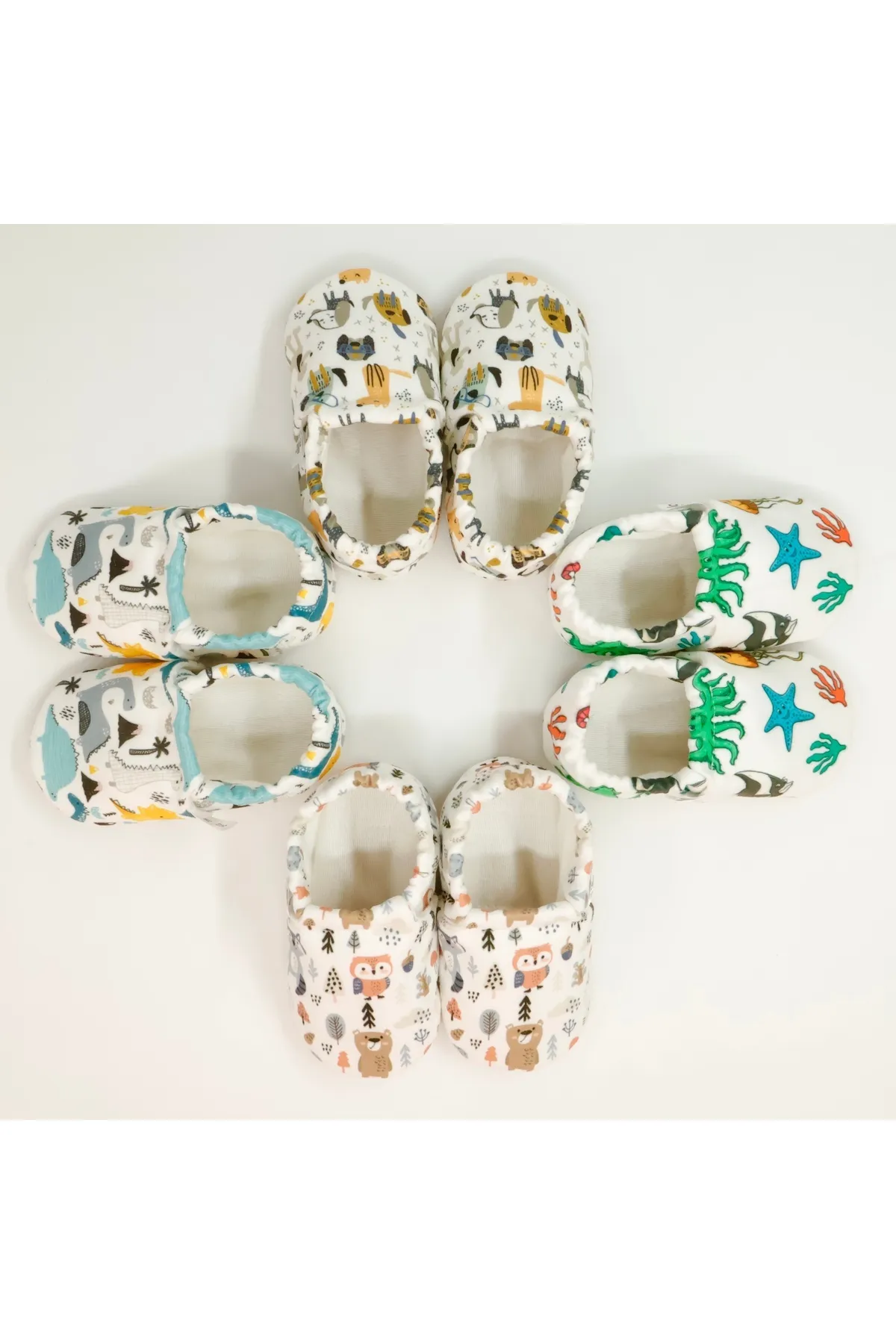 Ella Bonna  Rutschfeste Sohle, Waldtiere, Babyschuhe, Heimstiefel, Hausschuhe, Kinderzimmerschuhe, Hausschuhe