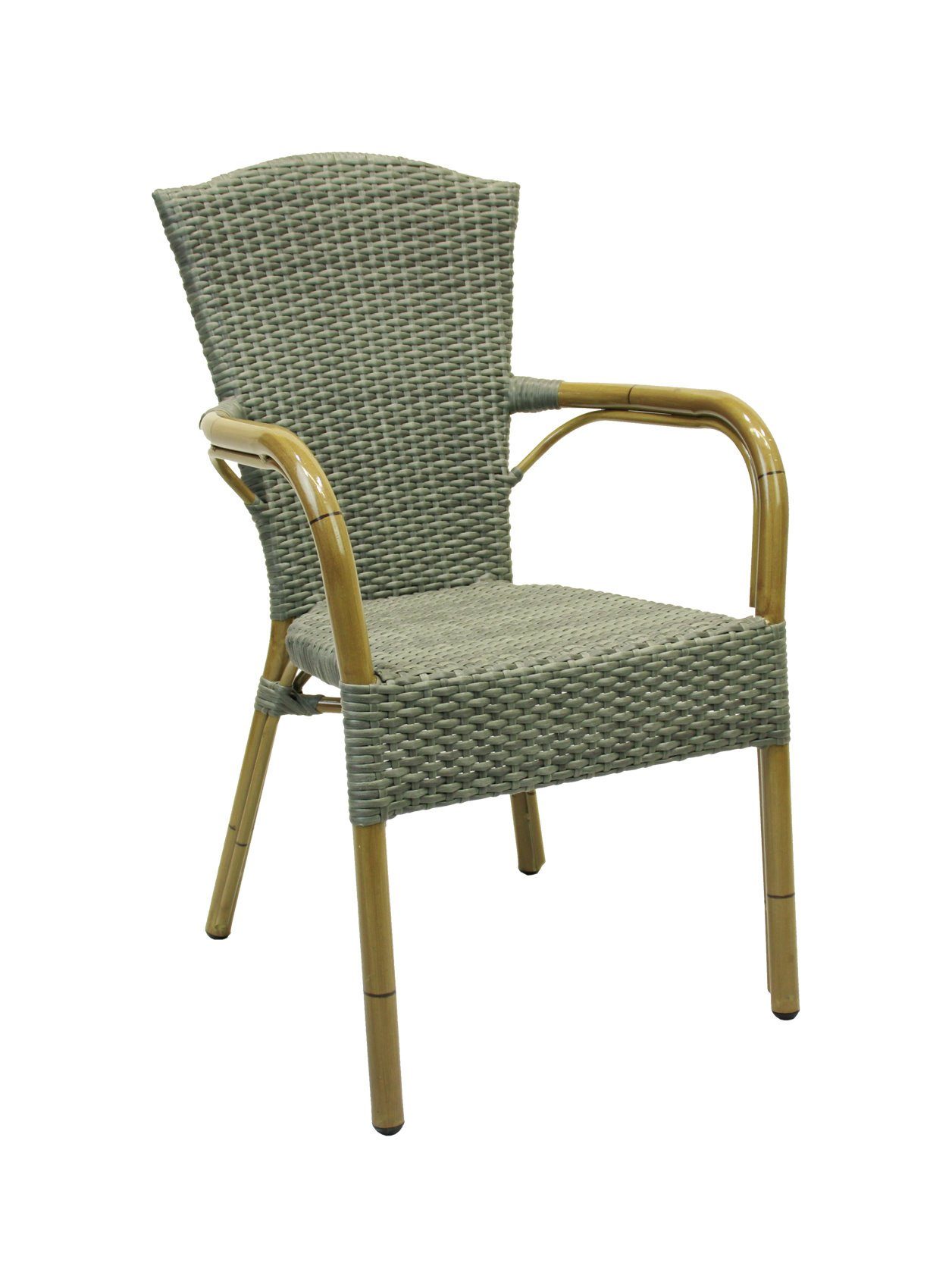 Konway Stapelstuhl COLOMBO (4 St), 4x KONWAY® COLOMBO Stapelsessel Quarz Premium Polyrattan Sessel