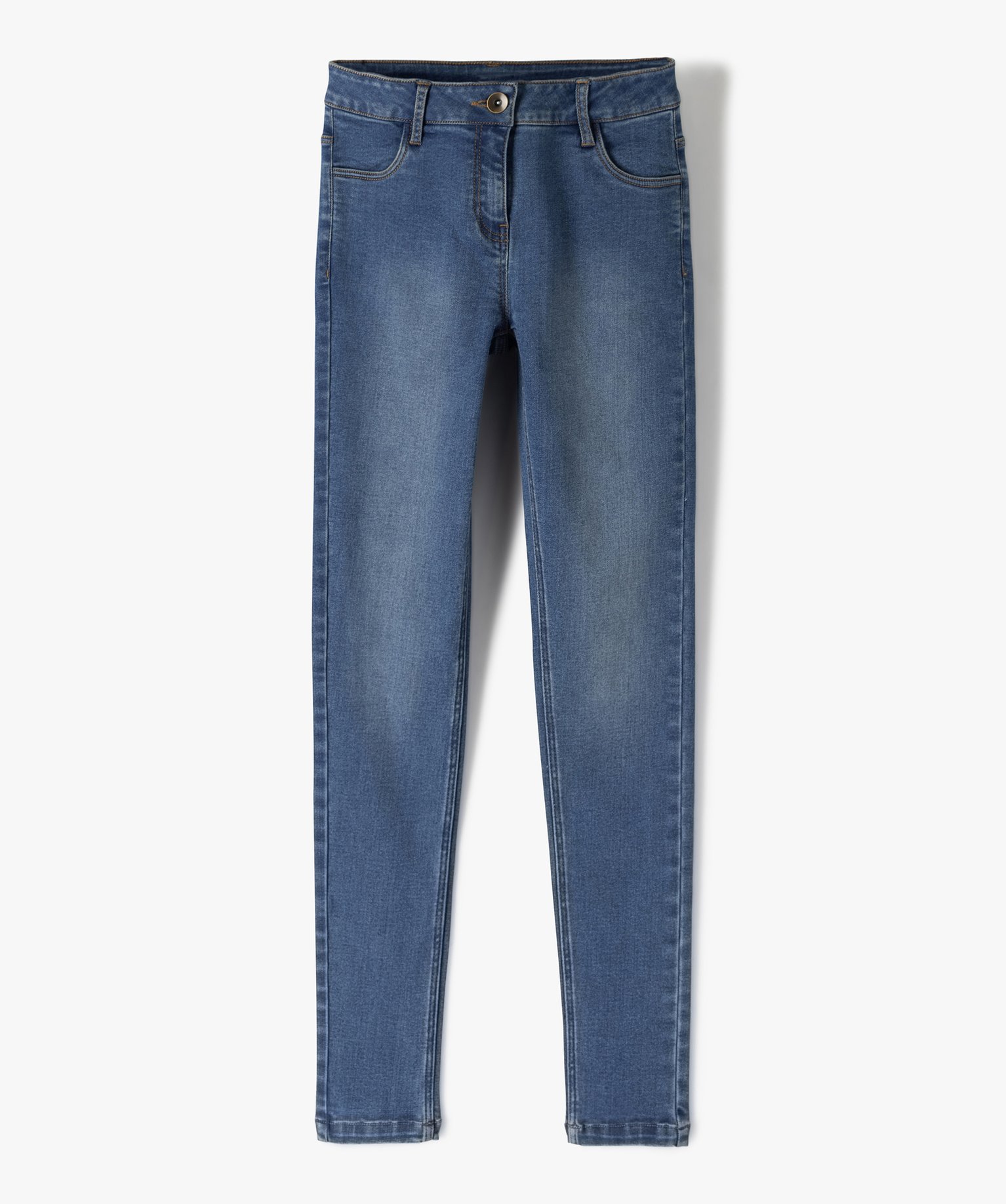Jean fille coupe skinny en matière extensible stone | GEMO