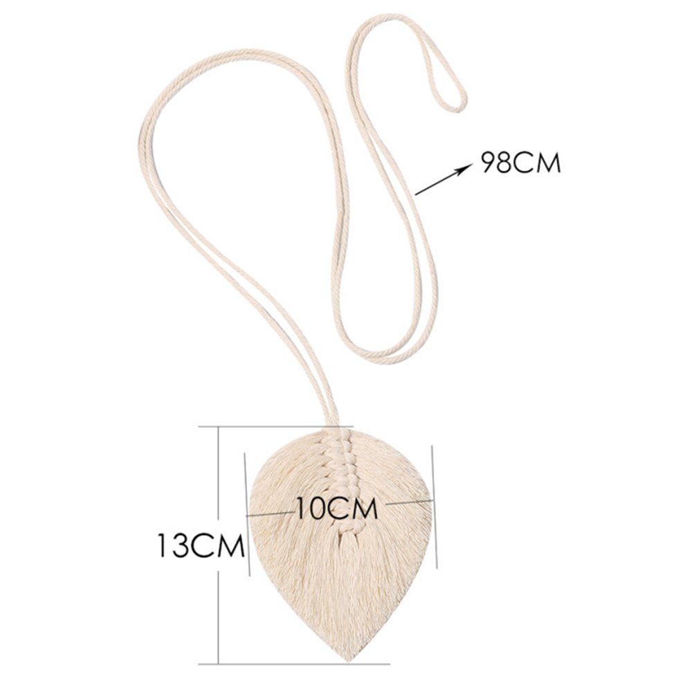 Raffhalter 2Pcs Vorhang Raffhalter, Boho Makramee Blätter, für Büro Gardinen Deko, Einemgeld