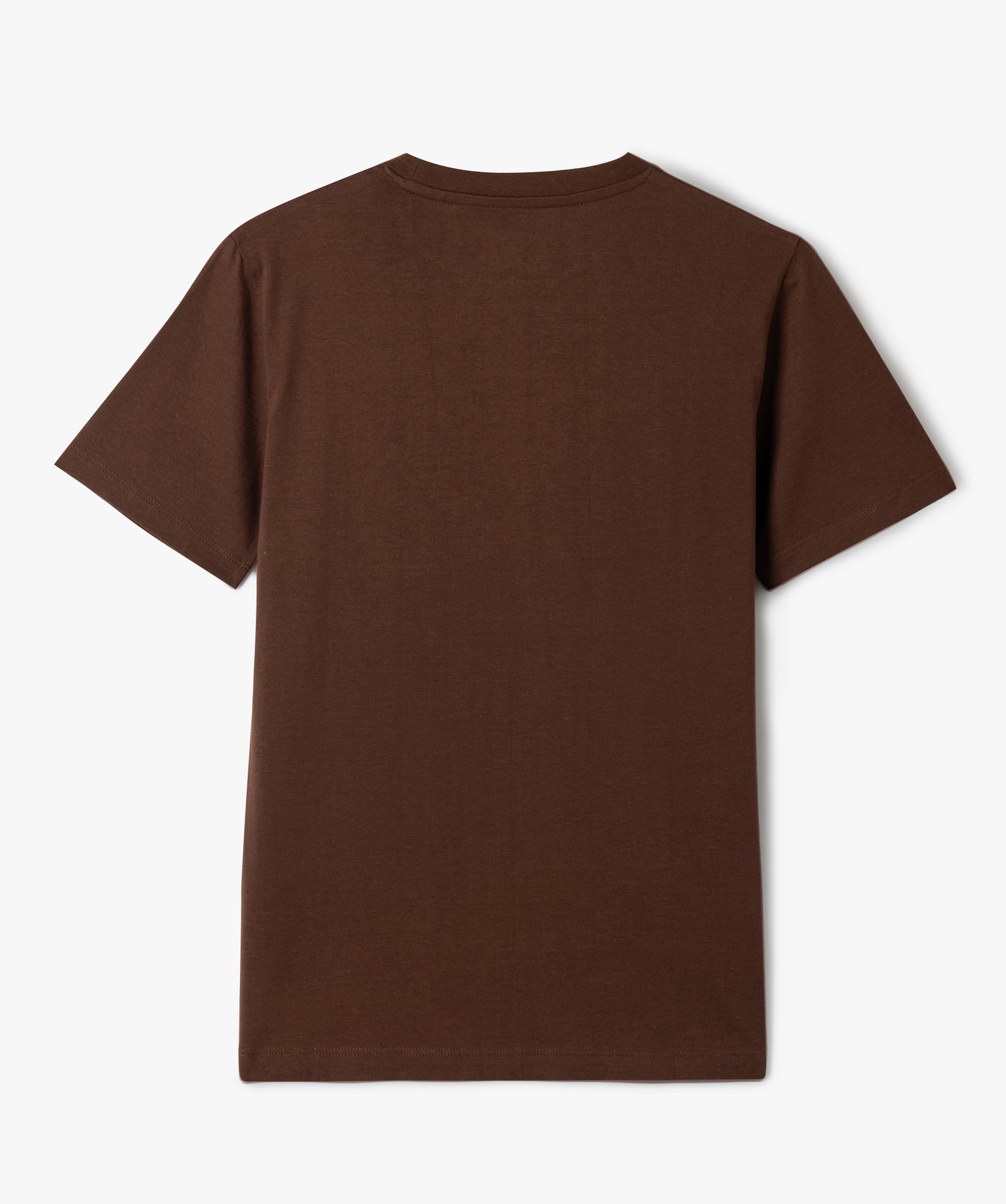 Tee-shirt à manches courtes avec inscription brodée garo... marron | GEMO
