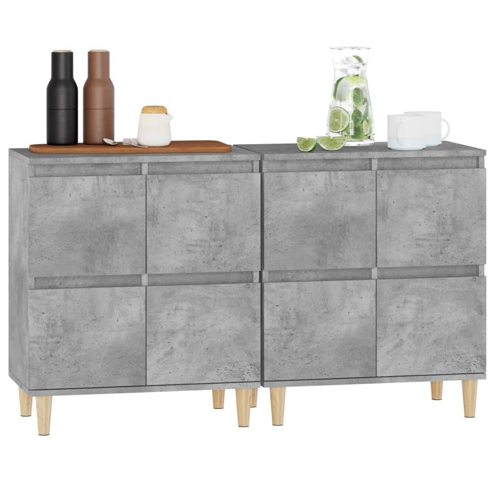 vidaXL Anrichte Sideboards 2 Stk Betongrau 60x35x70 cm Holzwerkstoff Kommode