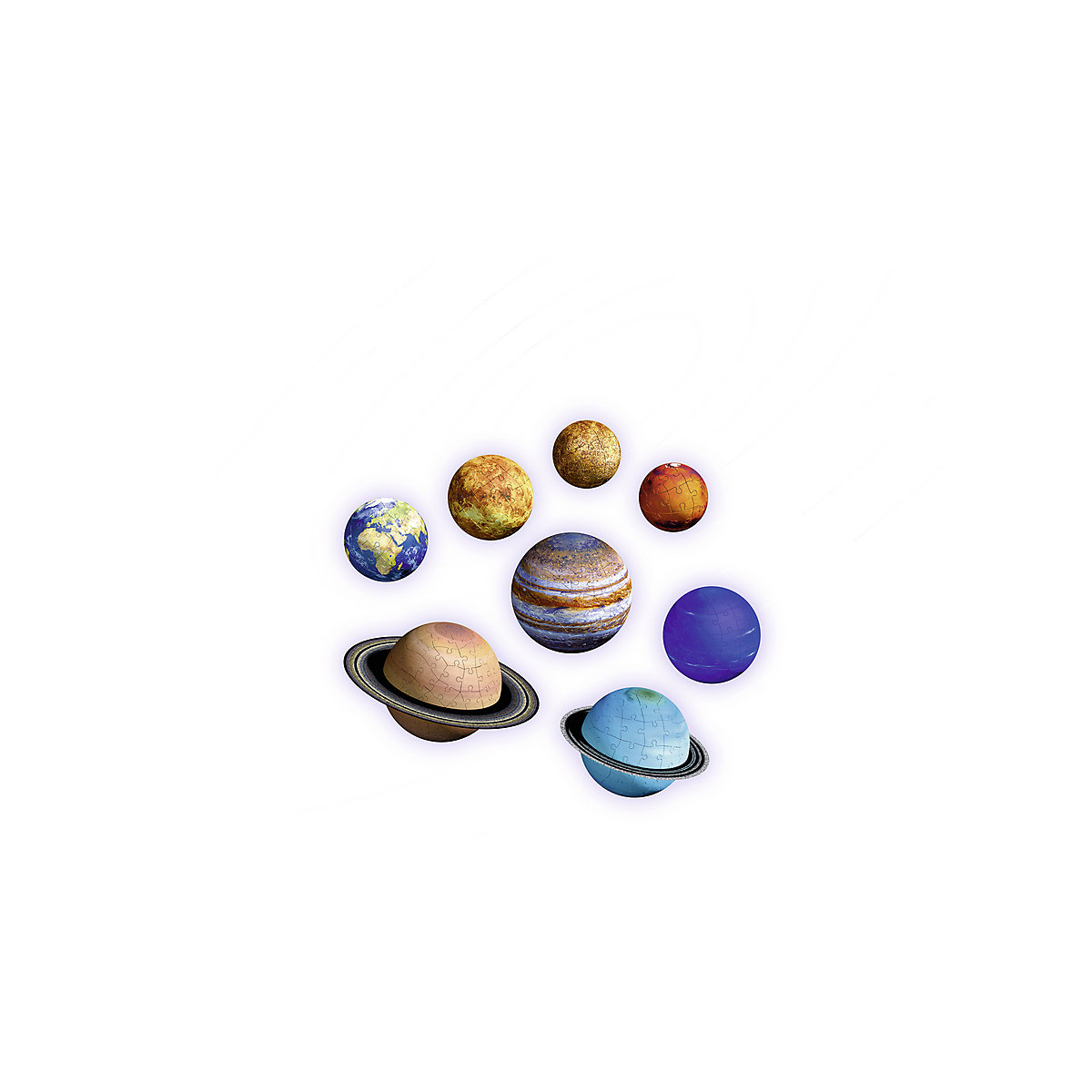 8-tlg. Set 3D-Puzzleball® Planetensystem, Ø5-15 cm, 522 Teile