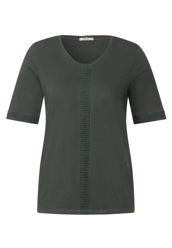 CECIL T-Shirt mit Spitzeneinsätzen