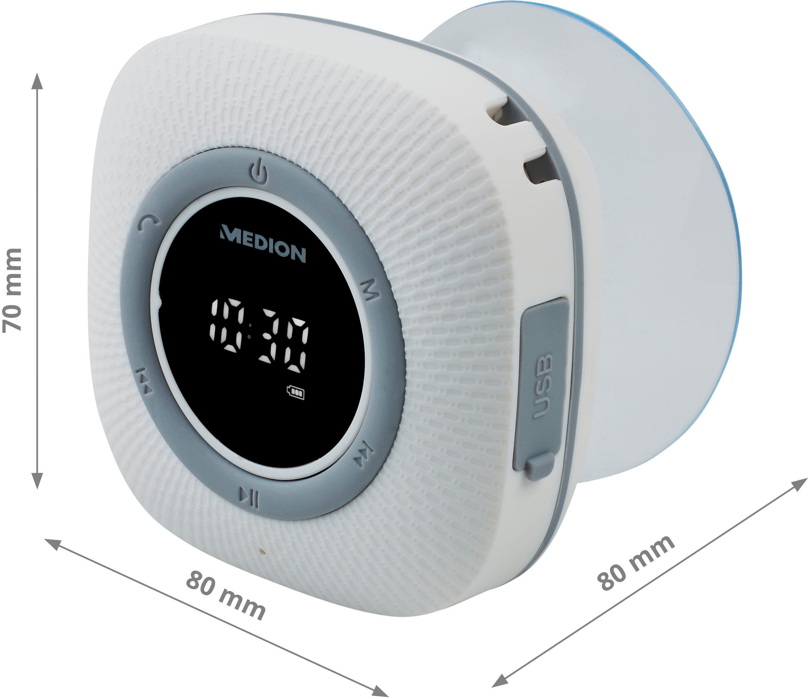 Medion® LIFE® P66096 (MD 43881) Dusch- Digitalradio (DAB) (UKW mit RDS, 3 W)