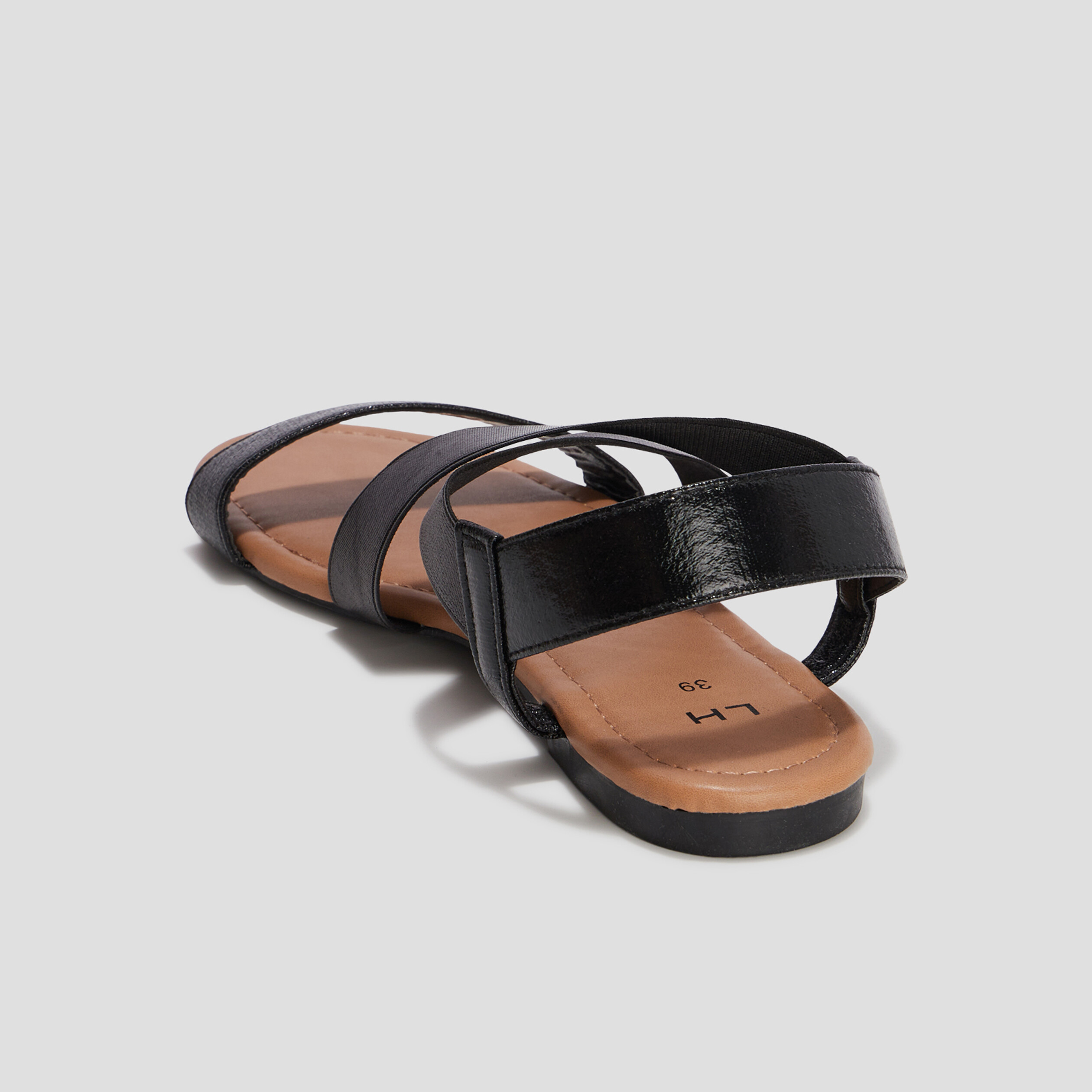 Sandales plates noir femme | La Halle