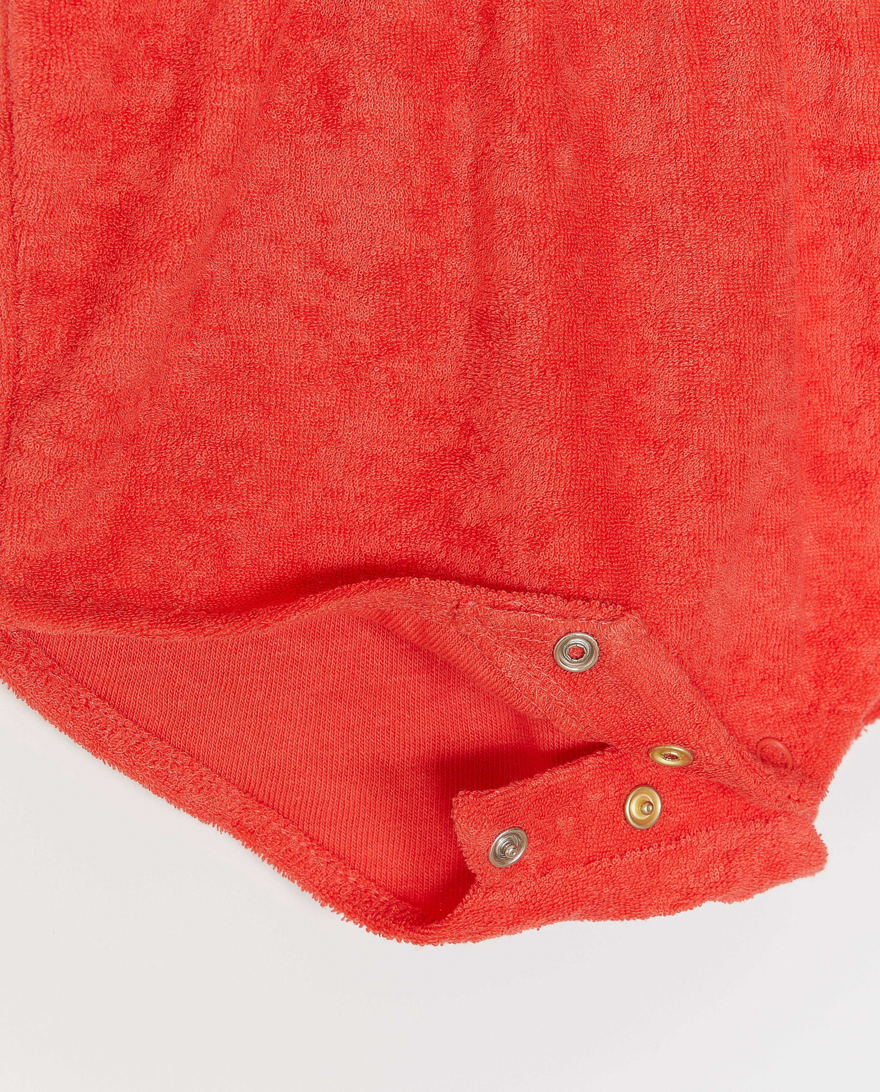 Familystories frottésparkdräkt, supporterkollektion, babyröd