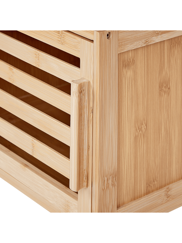 Beliani Badezimmerregal LEHI in Heller Holzfarbton - (W) 36 x (H) 160 x (L) 30 cm günstig kaufen onesize