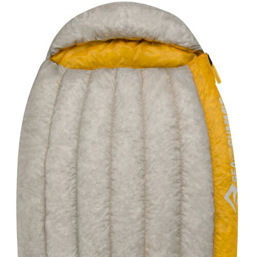 DAUNENSCHLAFSACK SPARK SPI - LONG LIGHT GREY / YELLOW