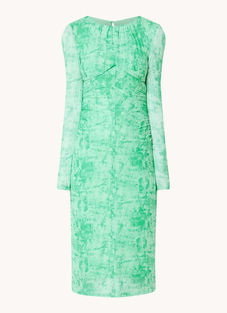 Rochie midi tricotată cu imprimeu fluier