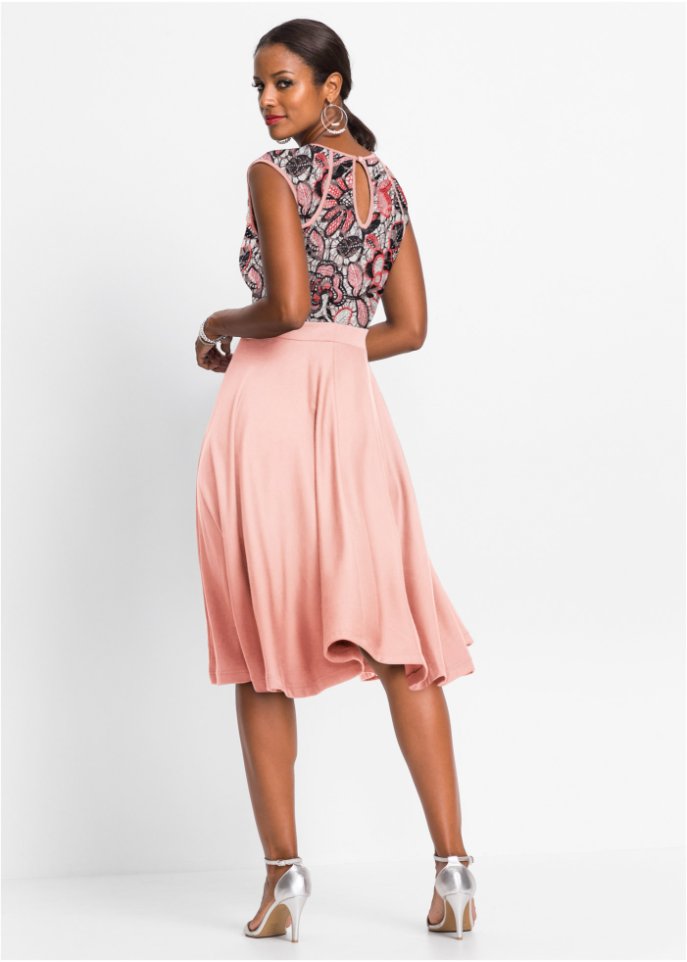 Midikleid mit Spitzeneinsatz