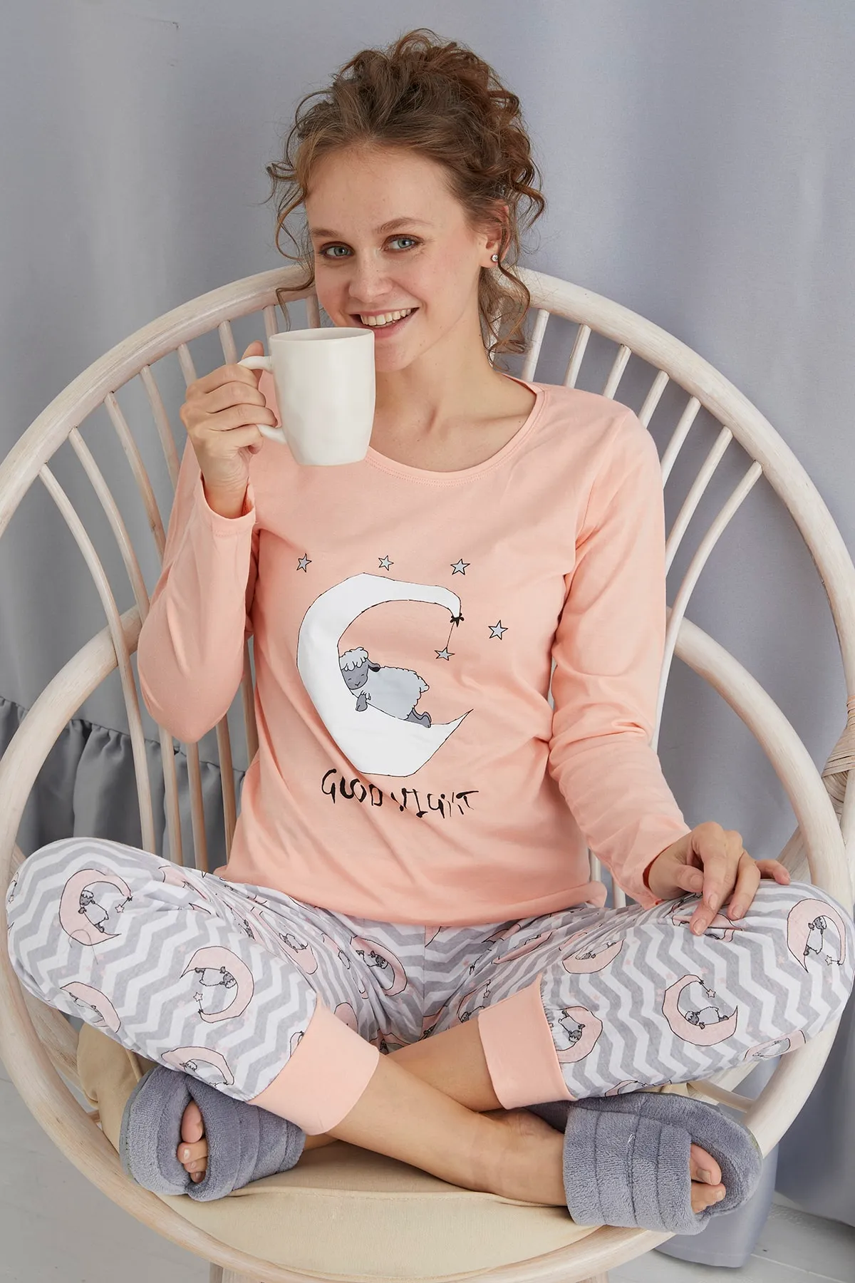 STRAWBERRY  LANGÄRMELIGES PYJAMA-SET AUS BAUMWOLLE