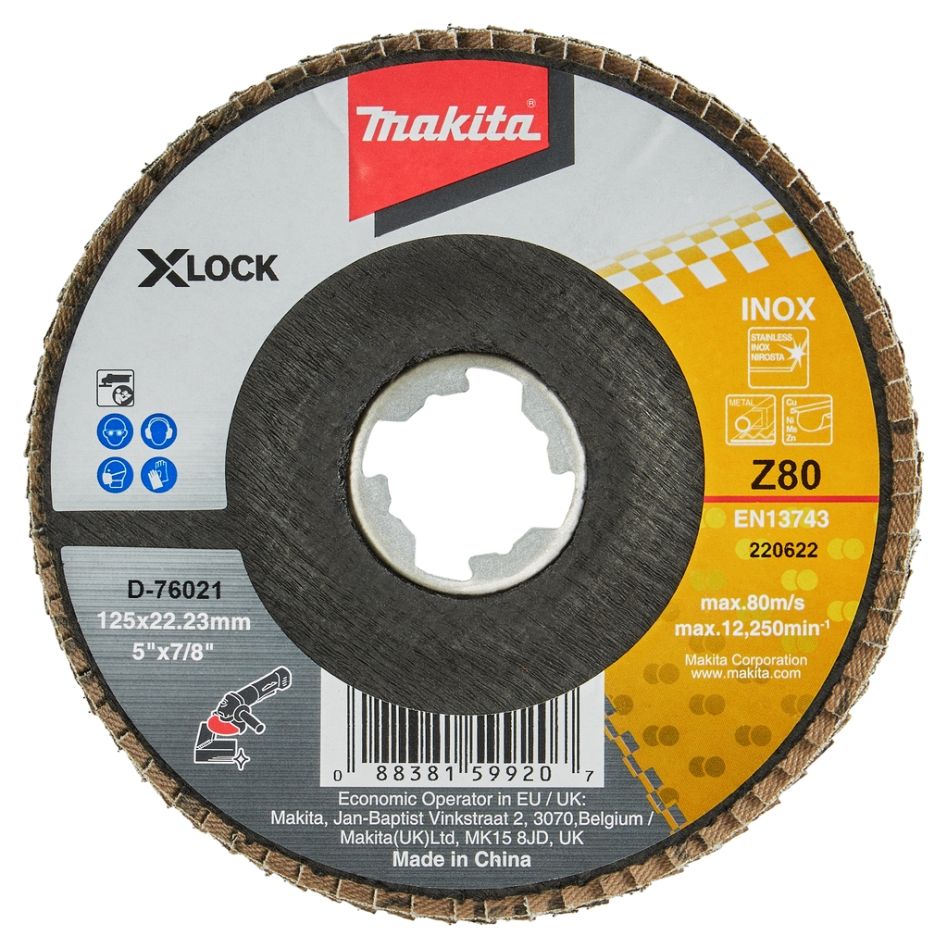 Makita Zubehör D-76021 Lamellenschleifscheibe X-LOCK 125 mm Z80
