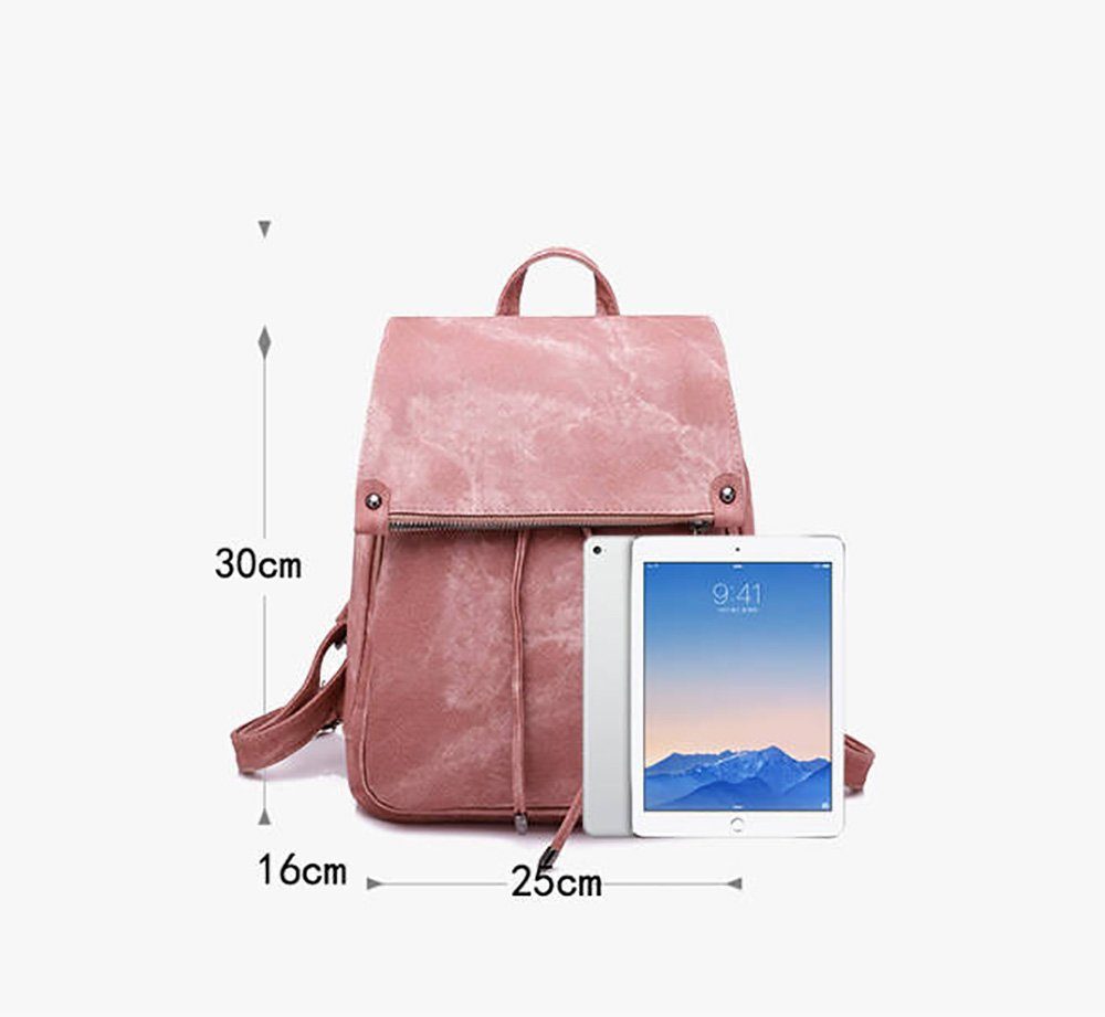 Deliana.bag Freizeitrucksack Mode Echtes Leder Damen Rucksack, Reisetasche,Niedliche Mini Rucksäcke (Set, 1 Stück), Mit Fach, Fronttasche, Rucksack