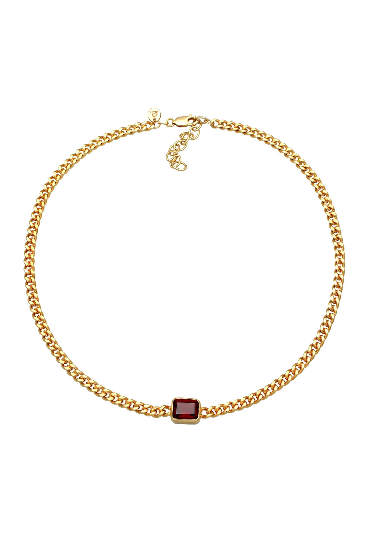 Collana girocollo classica ed elegante da donna Elli PREMIUM con gemme di granato in argento sterling 925 placcato oro
