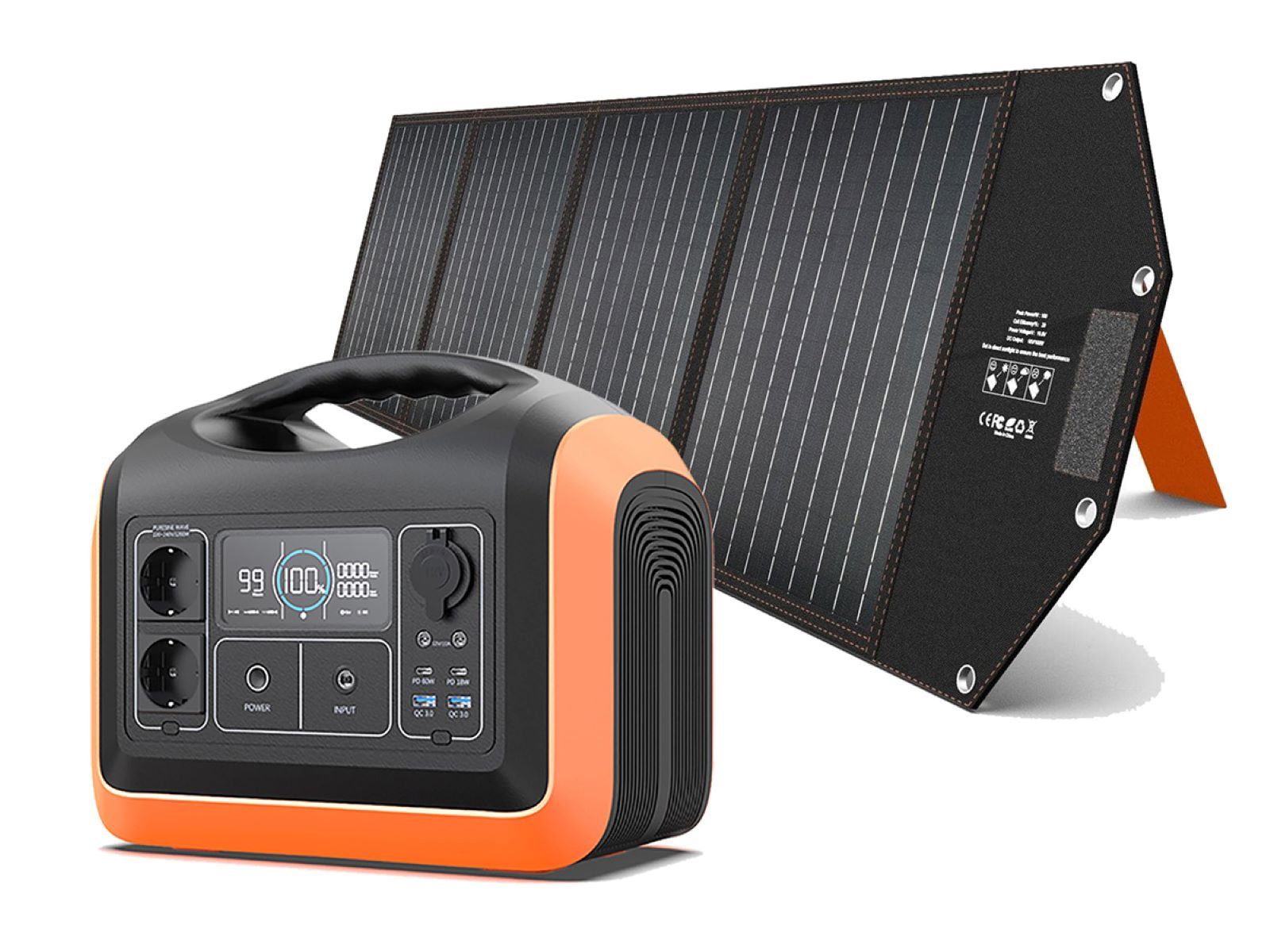 Hyrican UPP-1200 Kit 1200Watt, 992Wh, LiFePO4, tragbarer Akku/Batterie Powerstation 310000 mAh, mobiles Ladezentrum für Not-& Stromversorgung