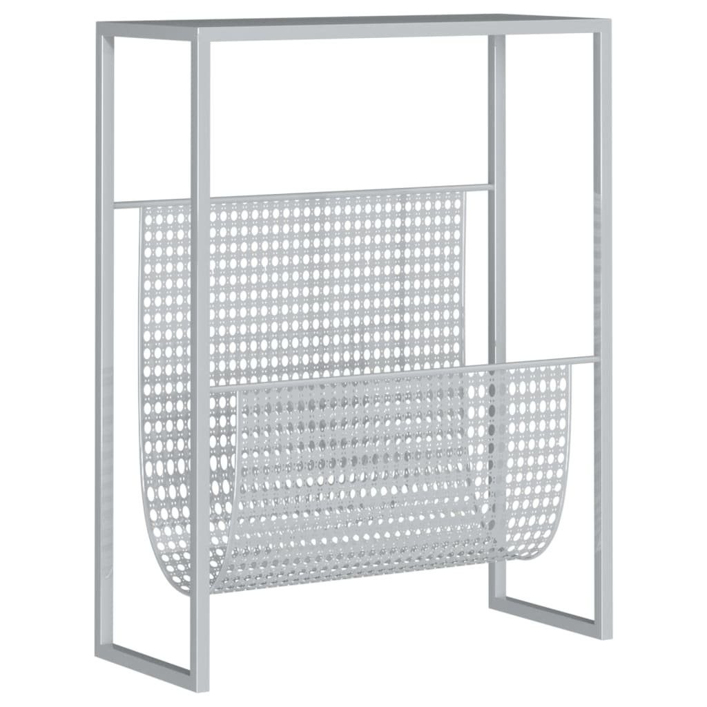 vidaXL Zeitungsständer Zeitschriftenständer Silbern 35x15x45 cm Stahl (1 St)