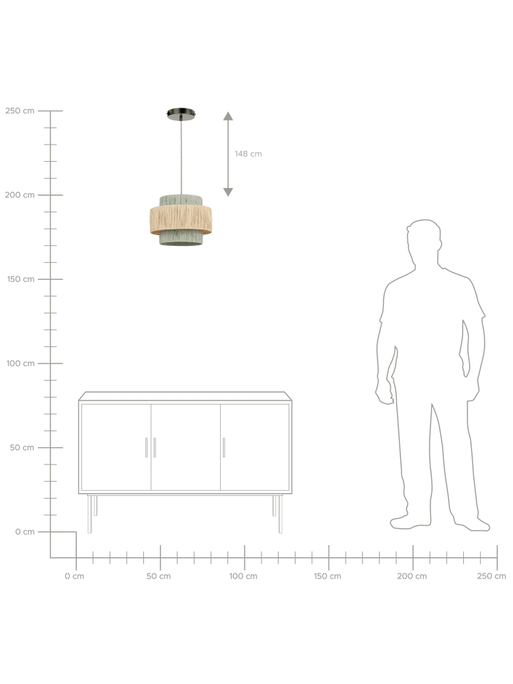 Beliani Pendelleuchten PALBRA in /Grün - (W) 40 x (H) 180 x (L) 40 cm günstig kaufen onesize