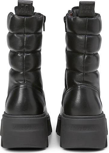 Marc O'Polo Schnürstiefel mit Innenzipper aus matt glänzendem Rindleder
