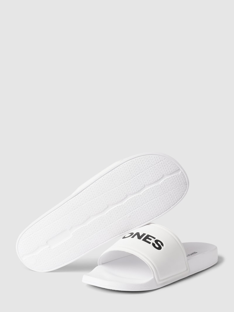 Slides mit Logo-Print Modell 'LARRY' in weiß