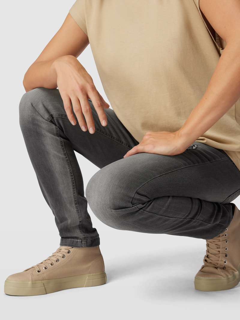 Slim Fit Jeans im Destroyed-Look Modell 'MALIBU' in dunkelgrau