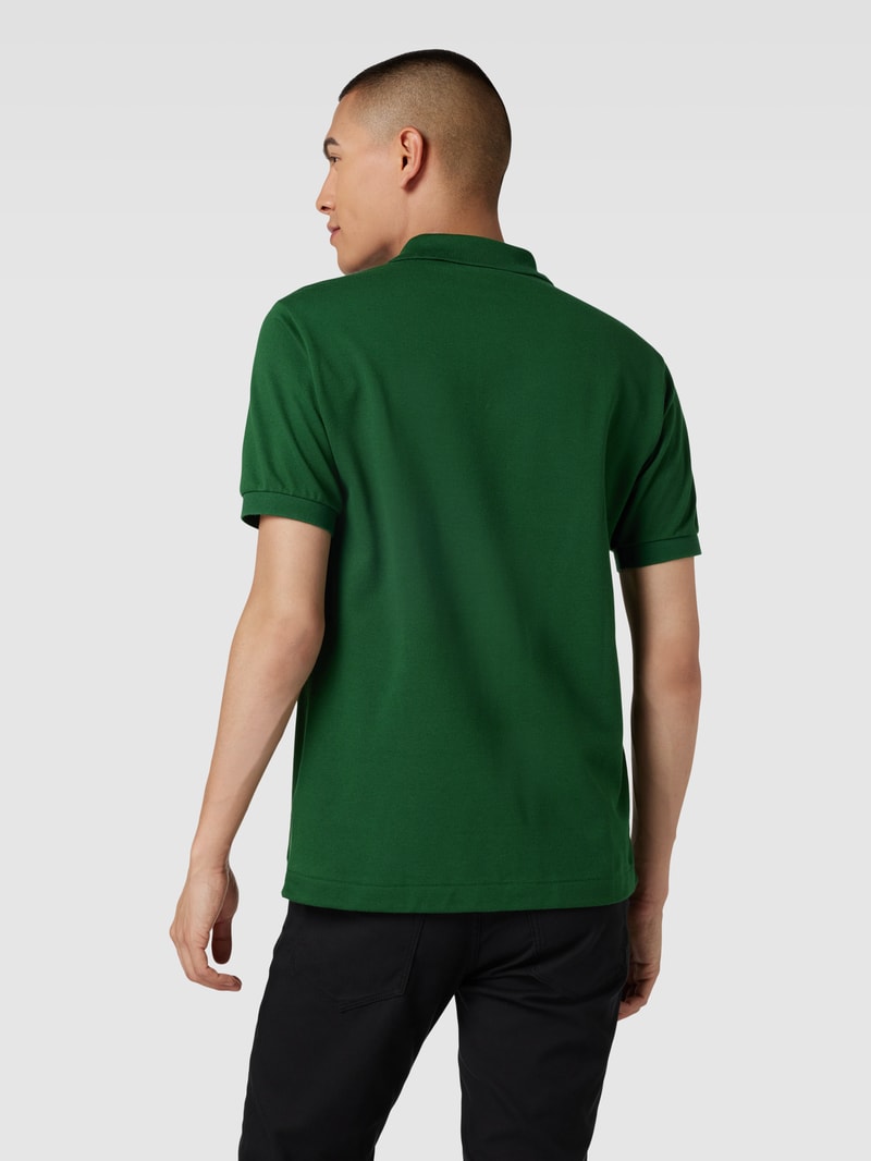 Poloshirt mit Logo-Stitching in dunkelgrün